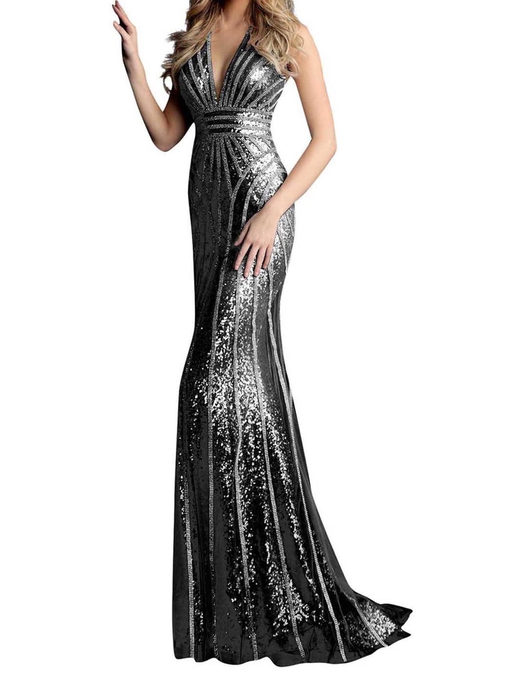 Jovani 62305 Gown Size 4 Worn Once with Detachable Cape - Picture 2 of 7